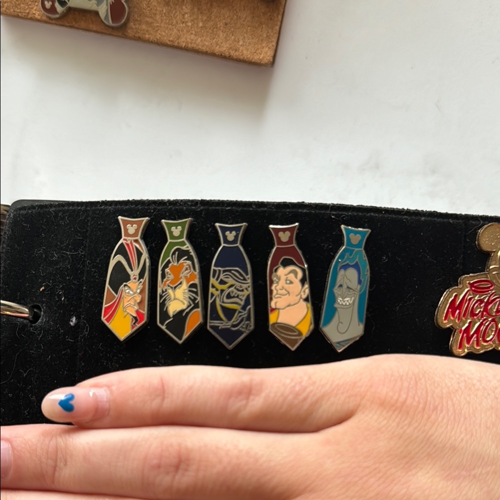 Set of Disney Villain Neckties 2015 Hidden Mickey Pins